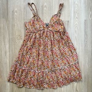 Wild Faible Orange Boho Wildflower Floral Dress